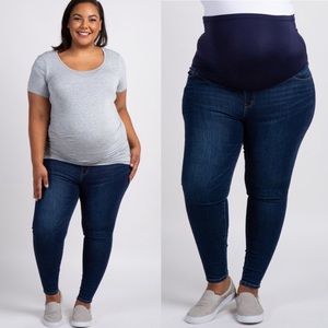 Pinkblush Maternity Plus Dark Wash Skinny Jeans